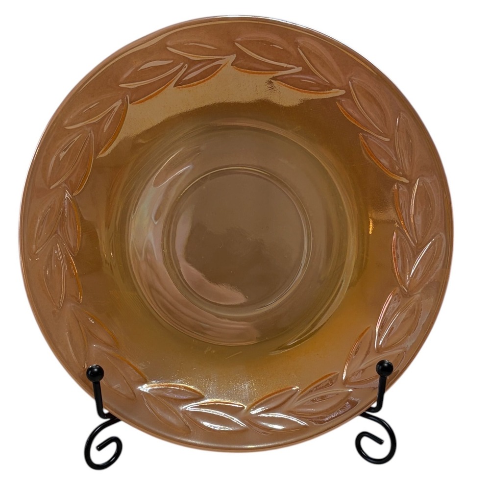 Vintage Fire King Peach Lustre Laurel Leaf Saucer Plate 5.75" Oven Ware USA